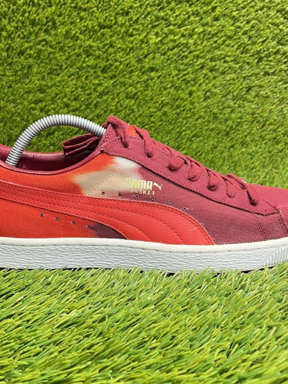 Puma Basket Classic Hand Dyed Red Mens Size 11.5 Athletic Walking Shoes Sneakers